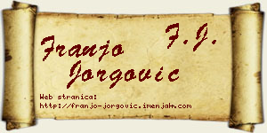 Franjo Jorgović vizit kartica